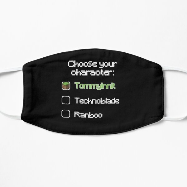 Choose your character - Tommyinnit (3) Flat Mask RB2805 product Offical TommyInnit Merch