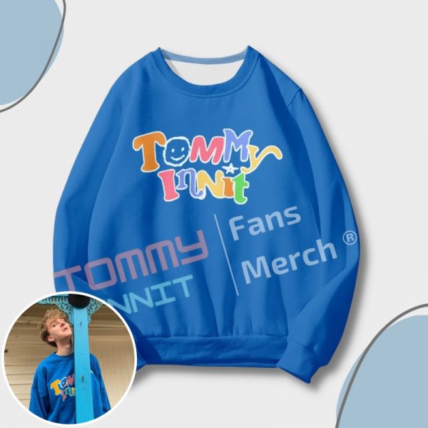 Tommyinnit Blue Merch Pullover Sweatshirt 1 - TommyInnit Shop