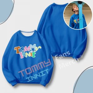 Tommyinnit Blue Merch Pullover Sweatshirt 2 - TommyInnit Shop